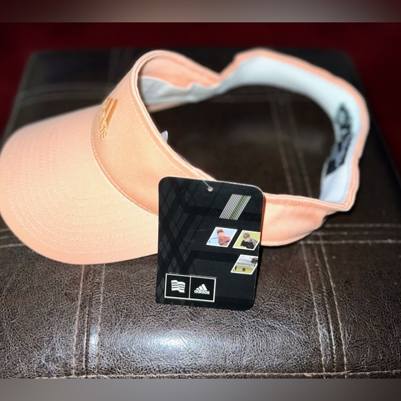 ADIDAS UNI-SEX VISOR W-PRO STRETCH COLOR PEACH  SIZE SMALL NWT - Picture 2 of 9